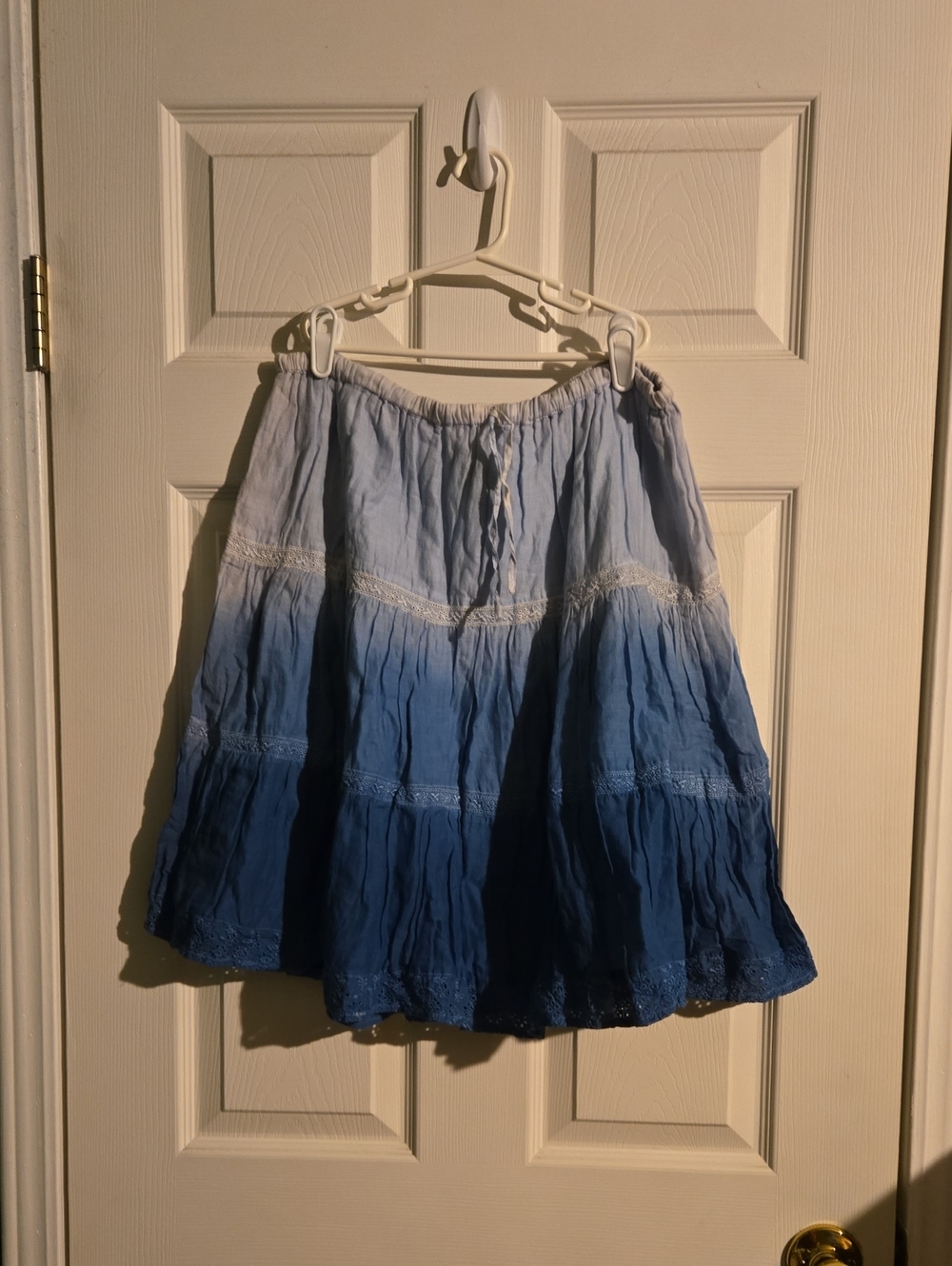 Angie Ombre Blue Tiered Skirt Size S